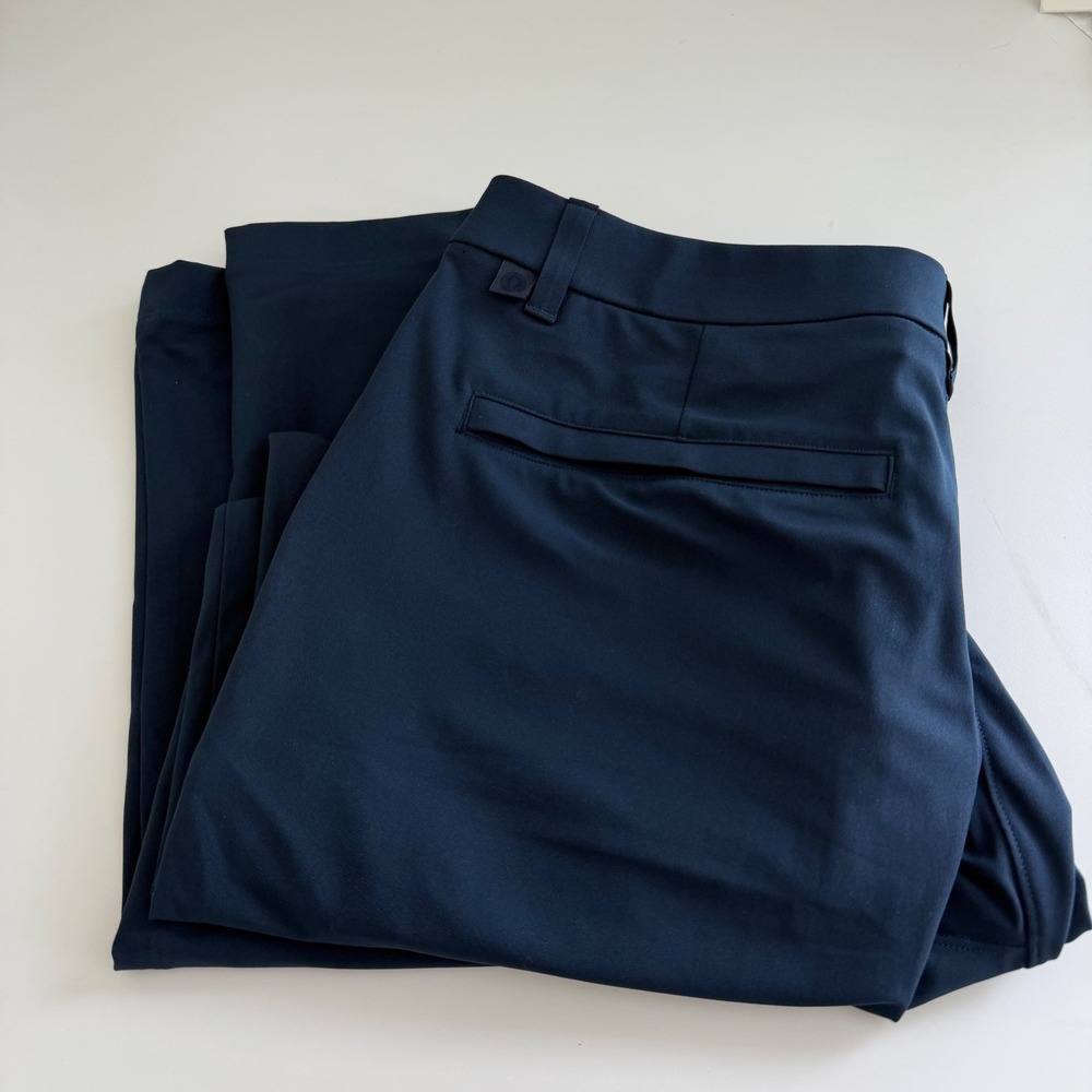 Lululemon ABC Slim-Fit Trouser Warpstreme Navy Mens 33 hybrid work athletic pant